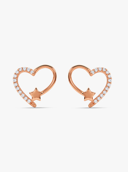 Rose Gold Aurielle Heart Earrings