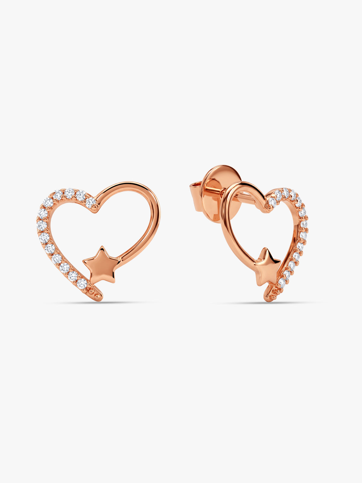 Rose Gold Aurielle Heart Earrings