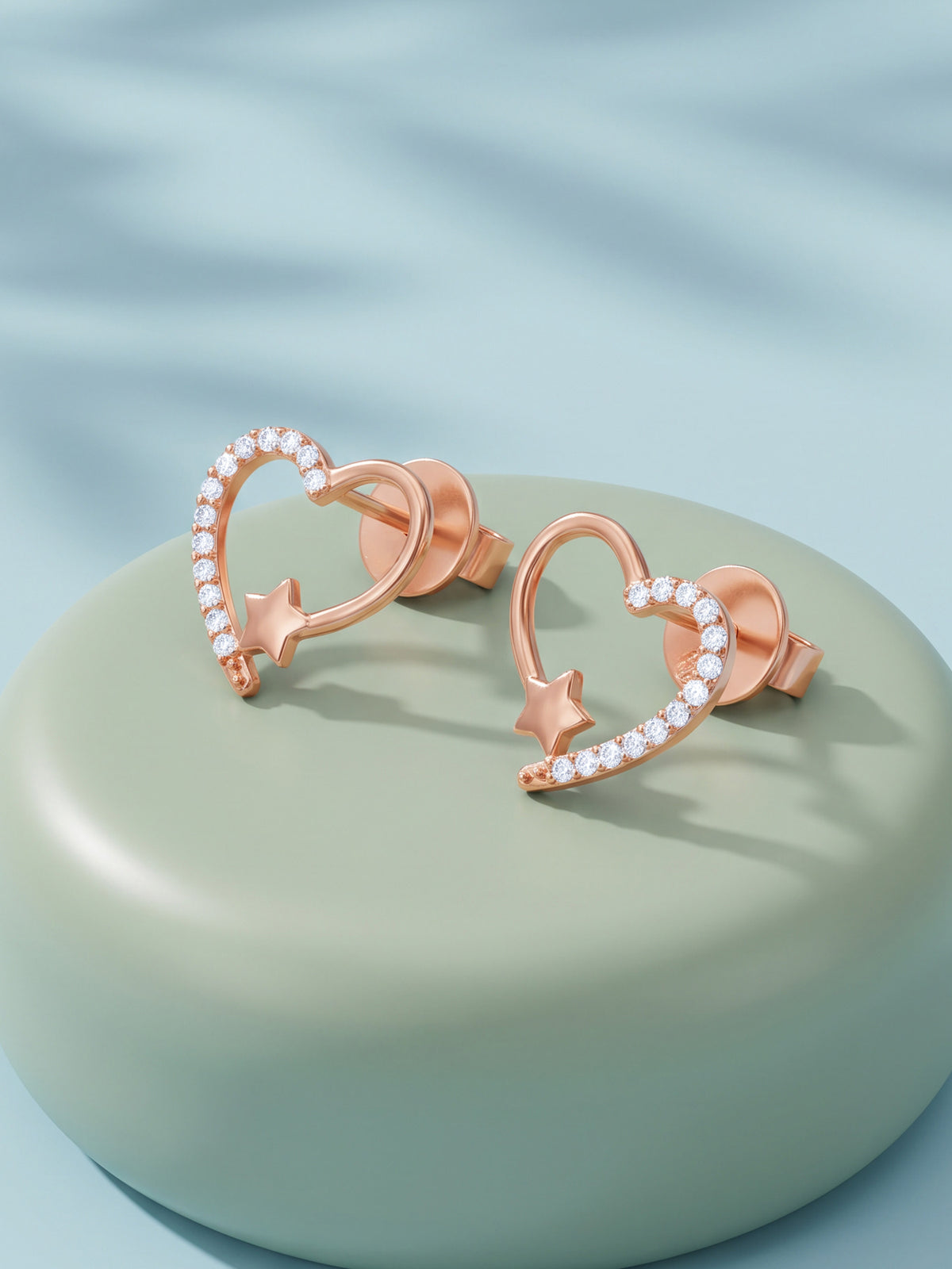 Rose Gold Aurielle Heart Earrings