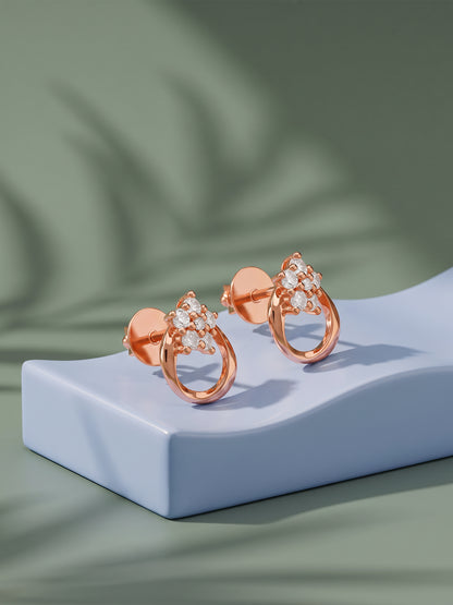 Rose Gold Viana Eternity Studs