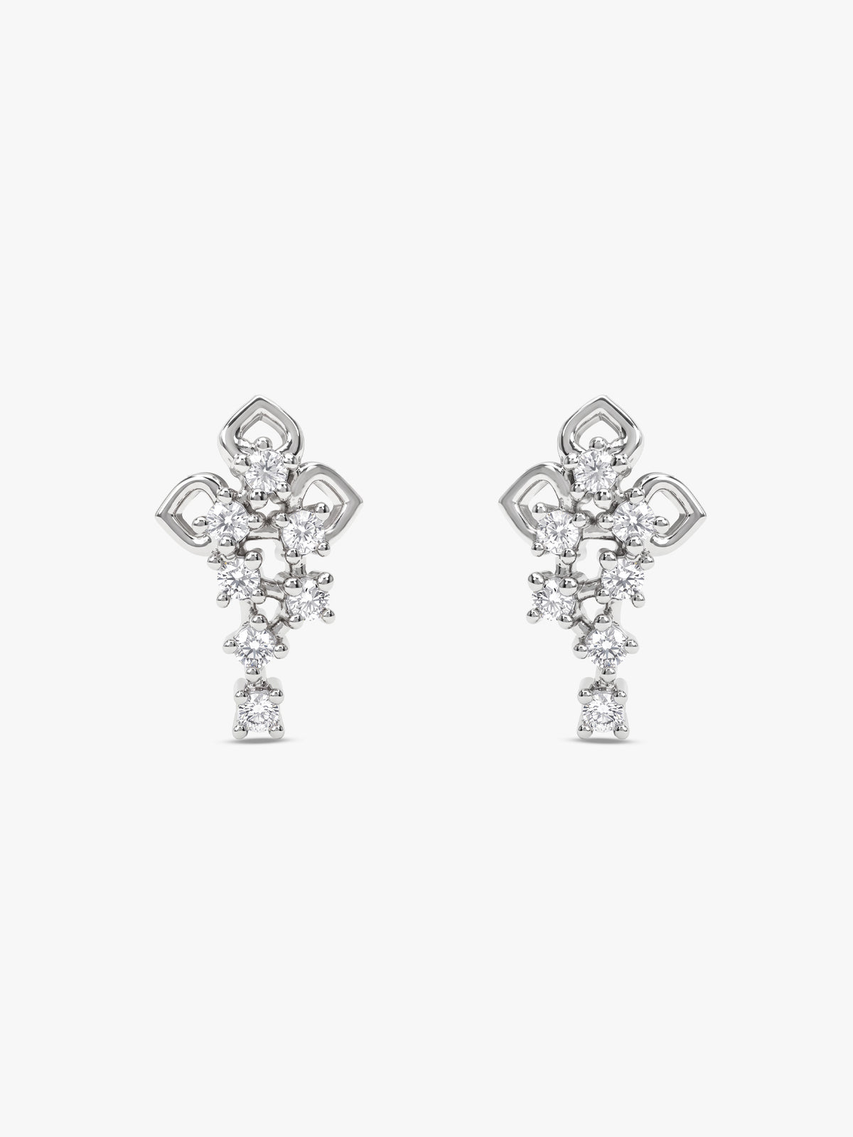Silver Dazzling Petals Earrings