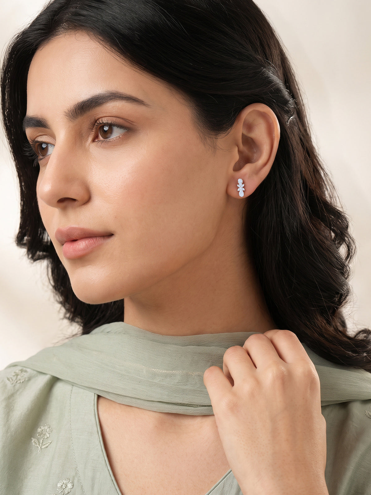 Silver Divine Aura Studs