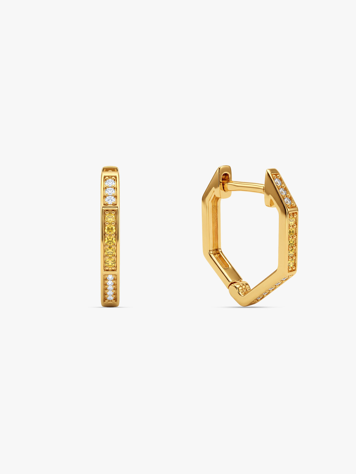 Golden Hexelle Hoop Earrings