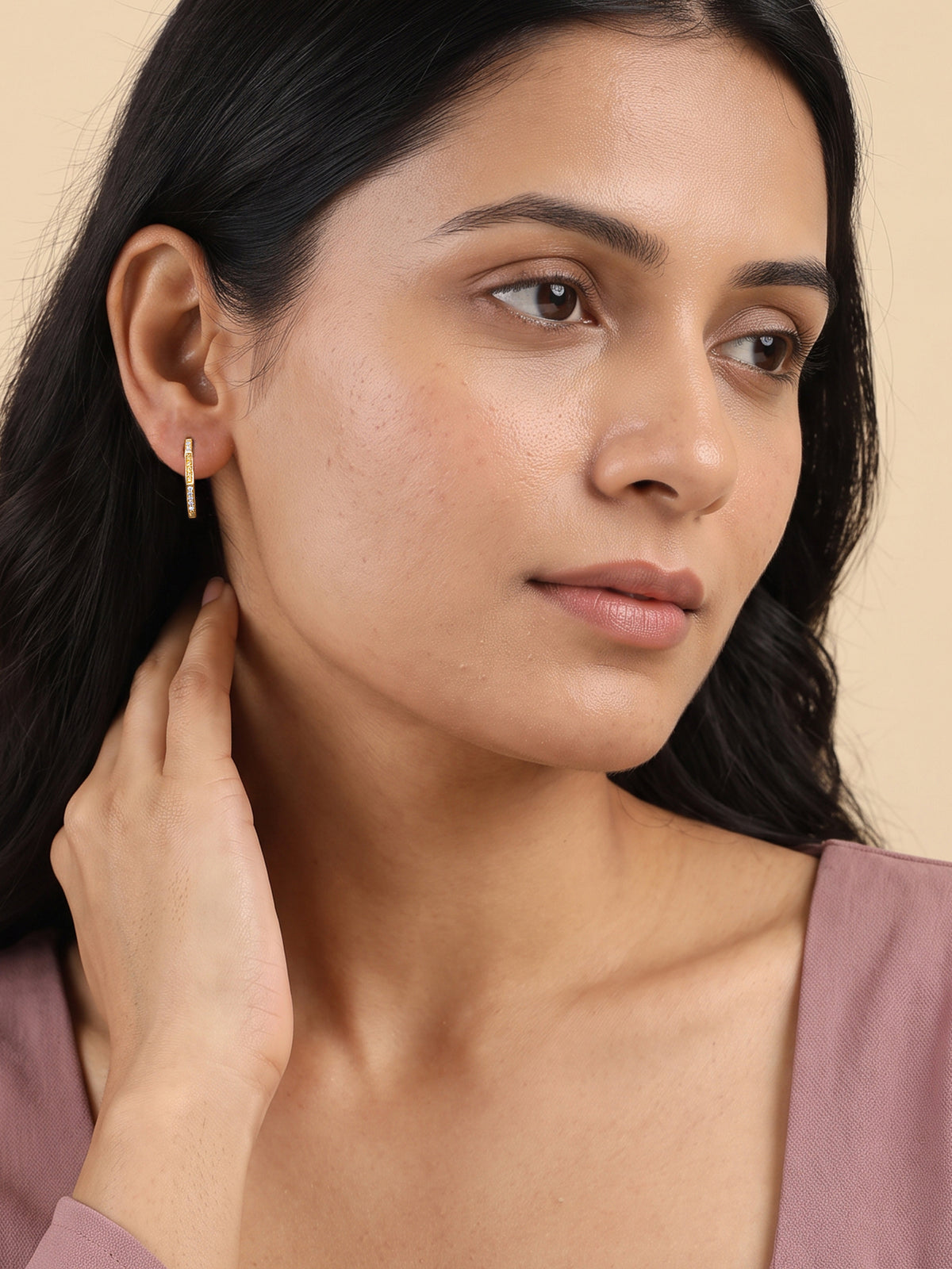 Golden Hexelle Hoop Earrings