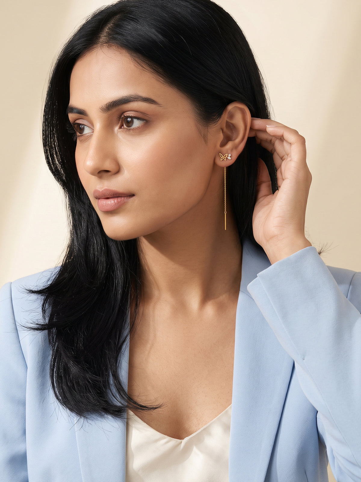 Golden Farasha Sui Dhaga Earrings