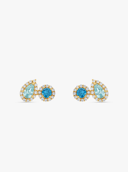 Golden Ocean Duo Stud Earrings