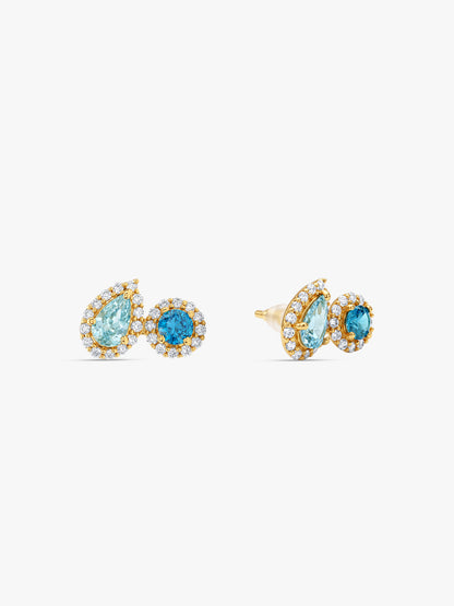 Golden Ocean Duo Stud Earrings