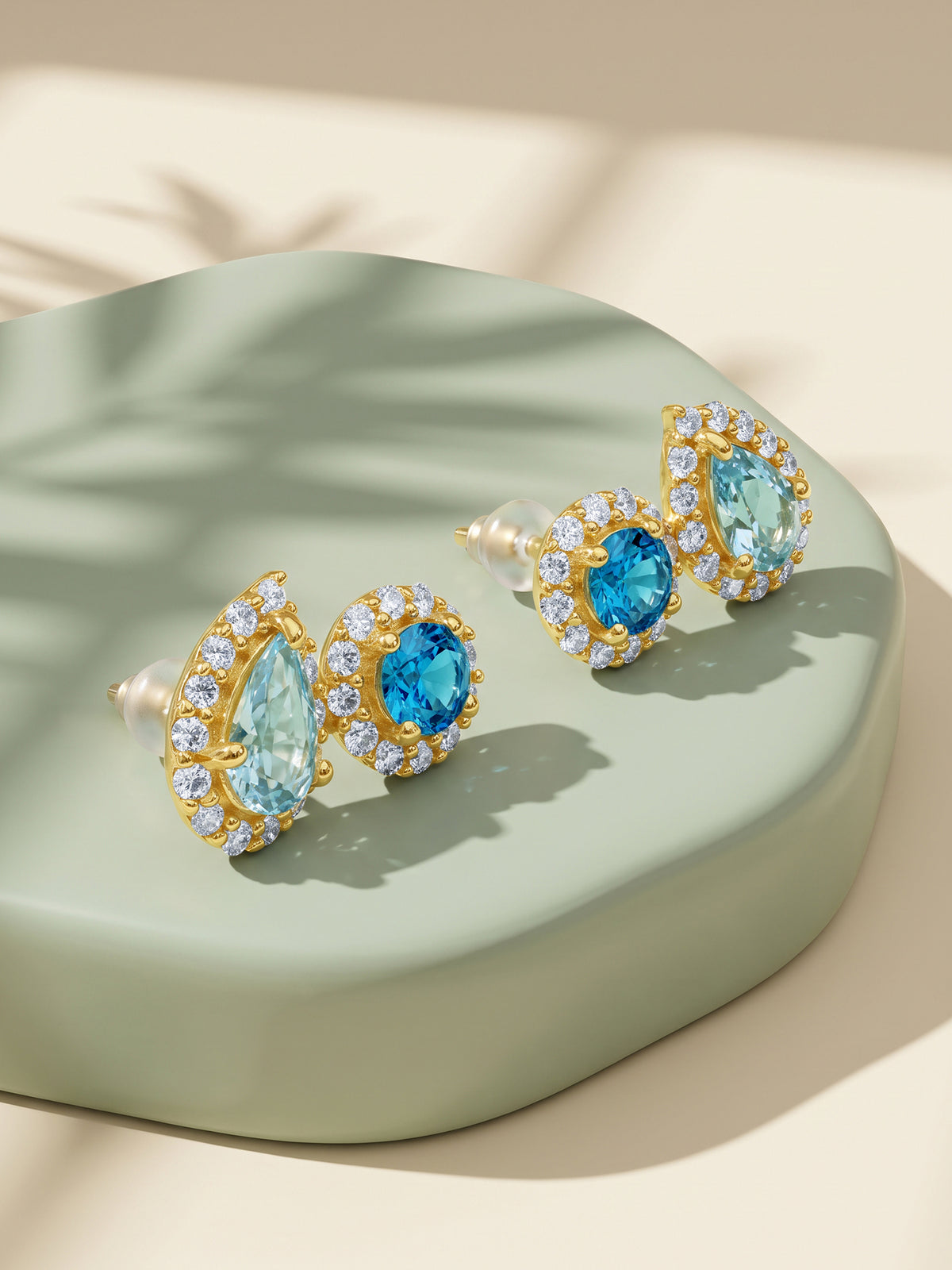 Golden Ocean Duo Stud Earrings