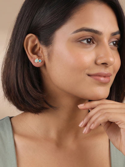 Golden Ocean Duo Stud Earrings