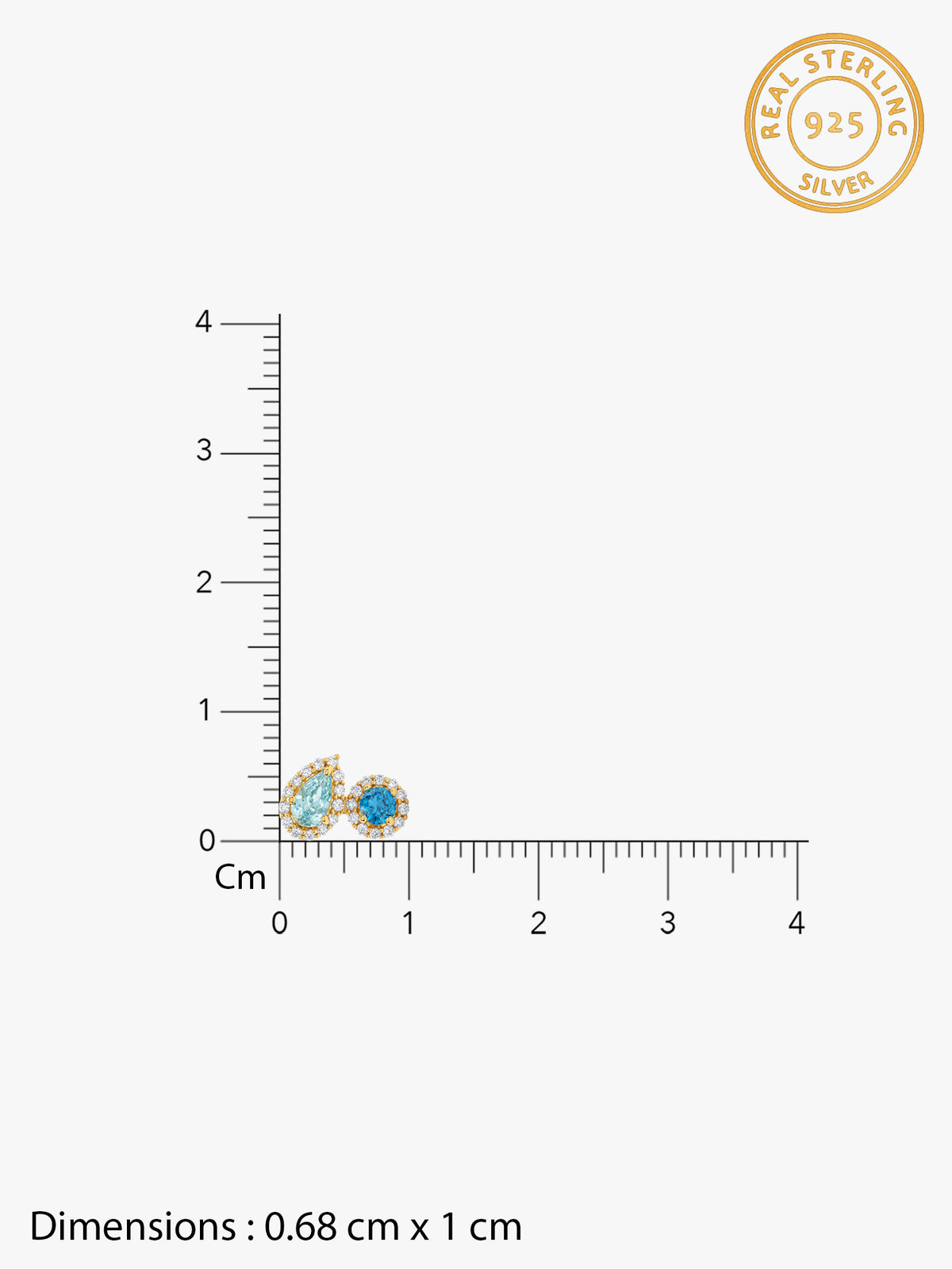 Golden Ocean Duo Stud Earrings