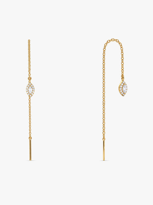 Golden Avelora Sui Dhaga Earrings