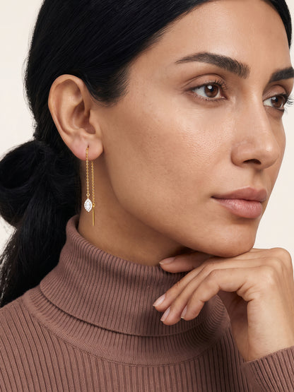 Golden Avelora Sui Dhaga Earrings