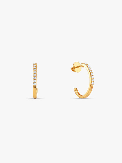 Golden Solar Meridian Hoop Earrings