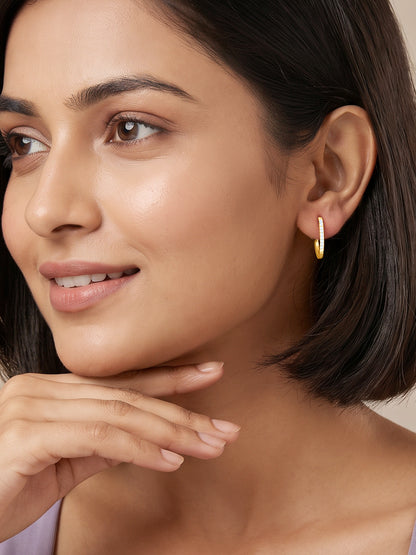 Golden Solar Meridian Hoop Earrings