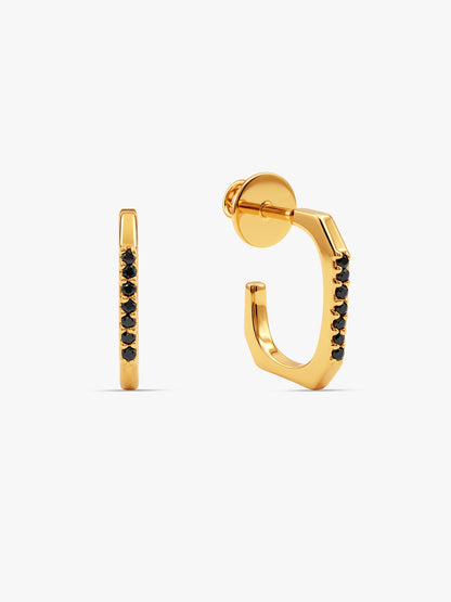 Golden Viona J-Hoop Earrings