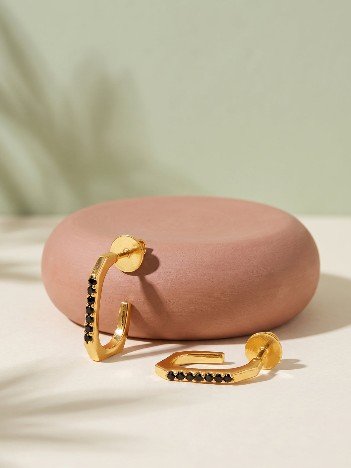 Golden Viona J-Hoop Earrings