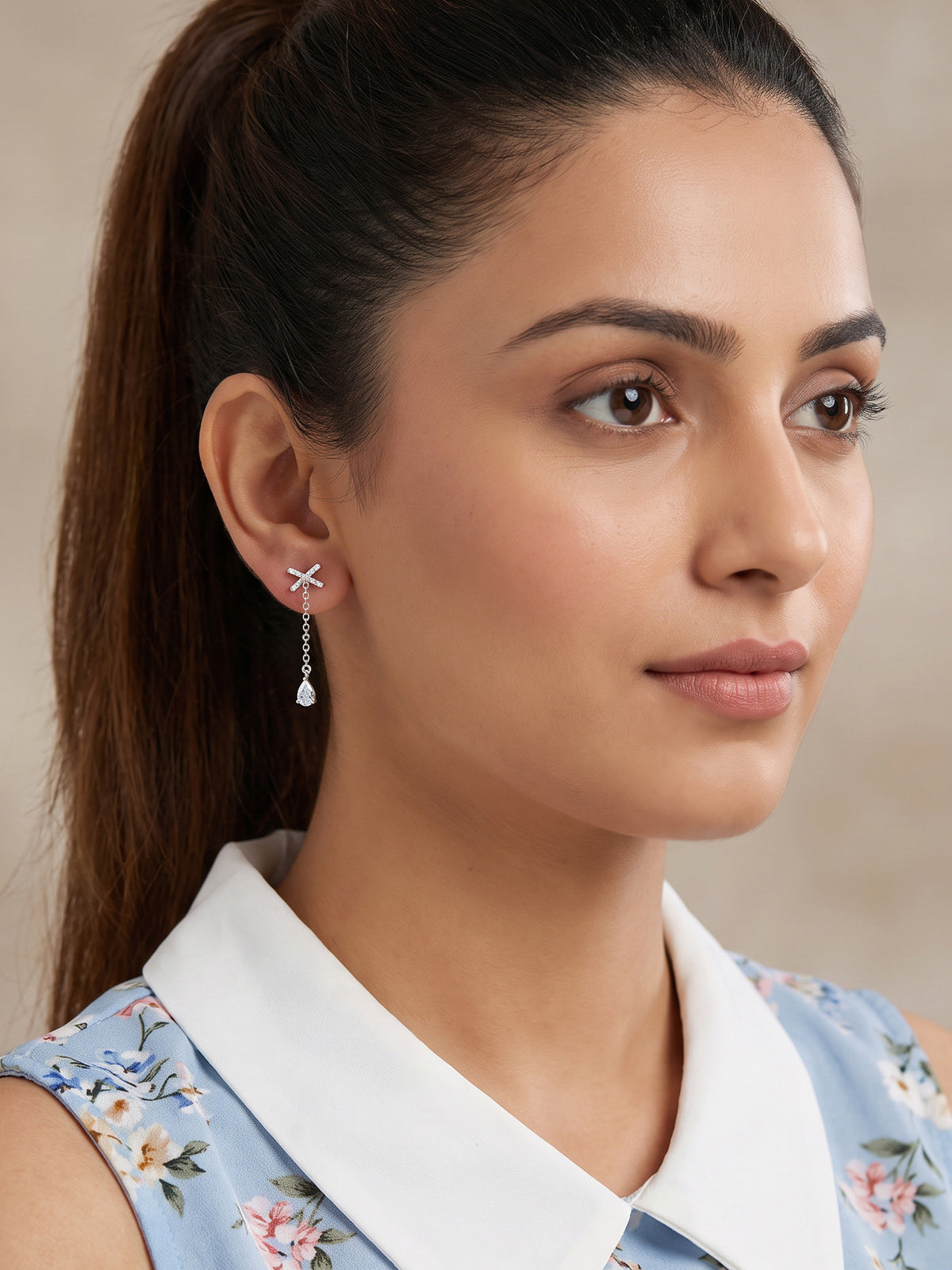 Silver Lilia Drop Earrings