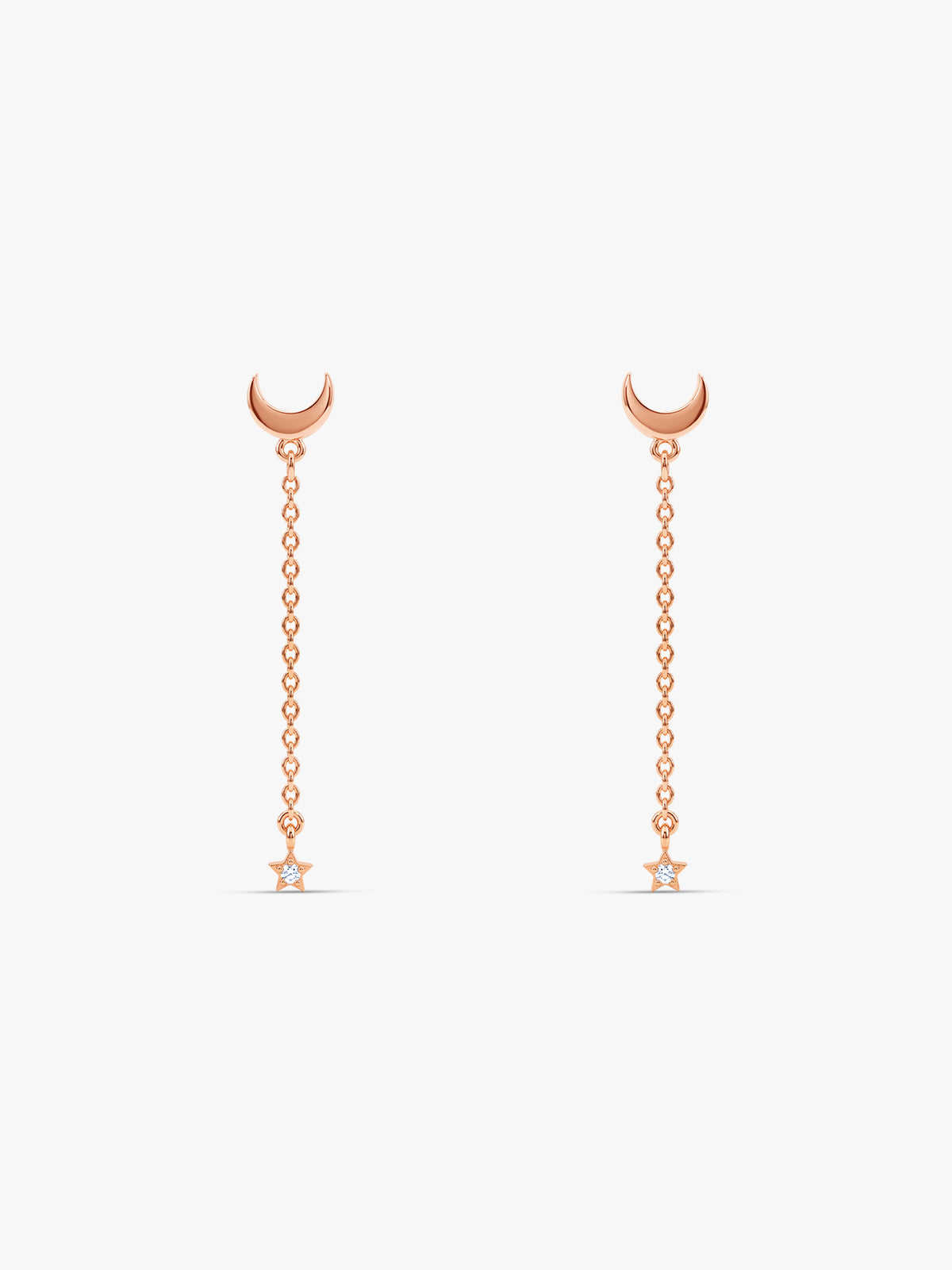 Rose Gold Nova Moon Dangler Earrings
