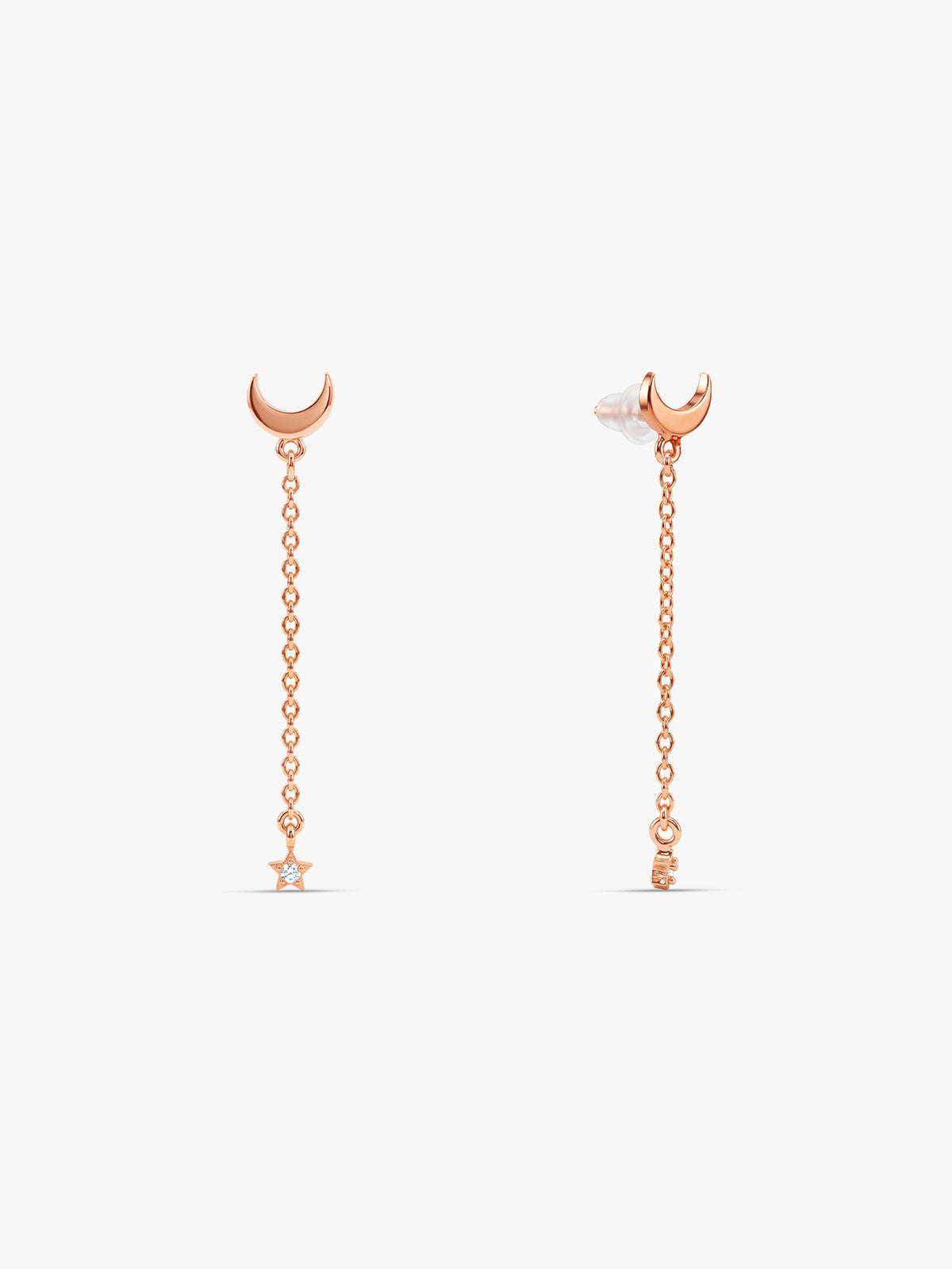 Rose Gold Nova Moon Dangler Earrings