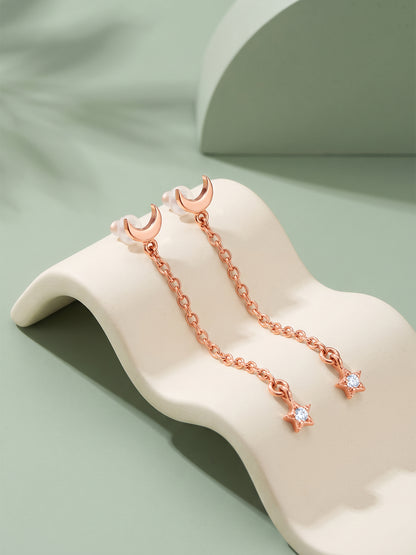 Rose Gold Nova Moon Dangler Earrings
