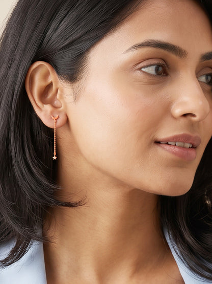 Rose Gold Nova Moon Dangler Earrings