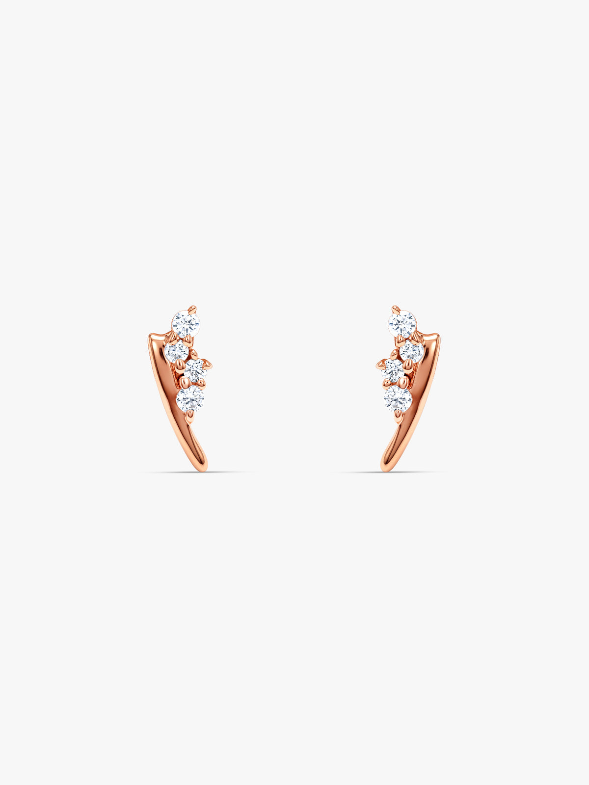Rose Gold Ignition Curve Earrings