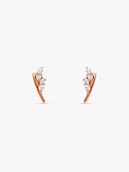 Rose Gold Ignition Curve Earrings