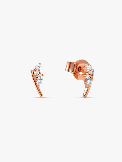 Rose Gold Ignition Curve Earrings