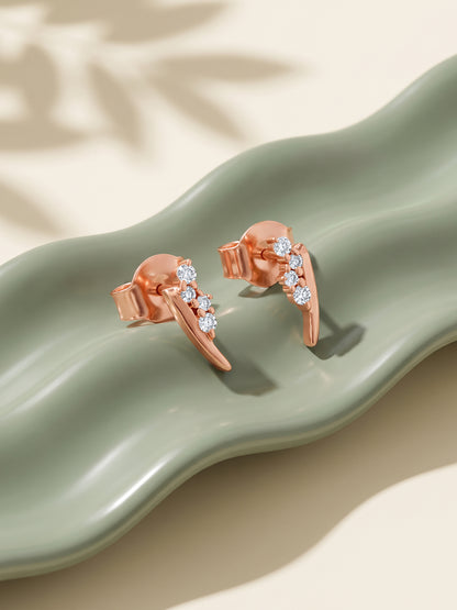 Rose Gold Ignition Curve Earrings