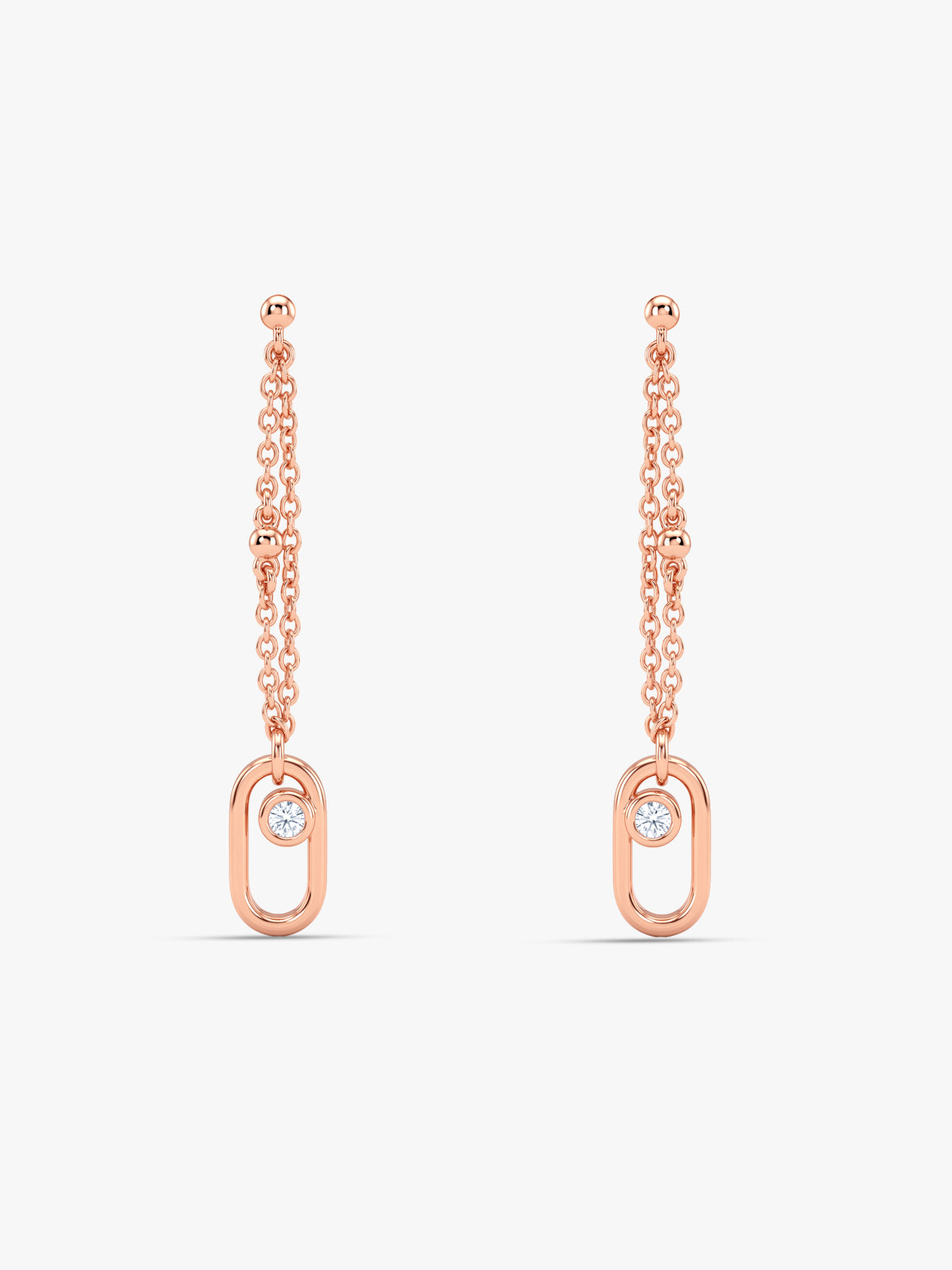Rose Gold Quadrant Glow Danglers