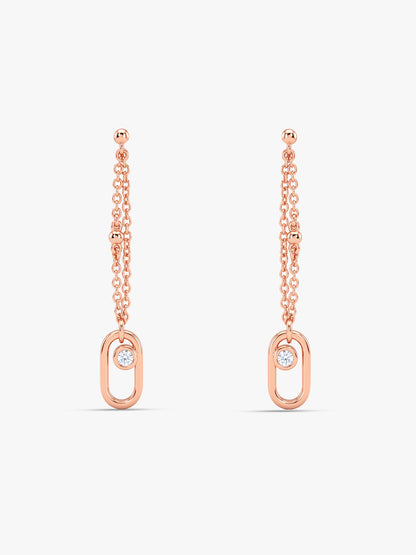 Rose Gold Quadrant Glow Danglers