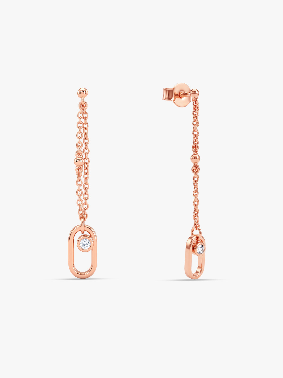 Rose Gold Quadrant Glow Danglers