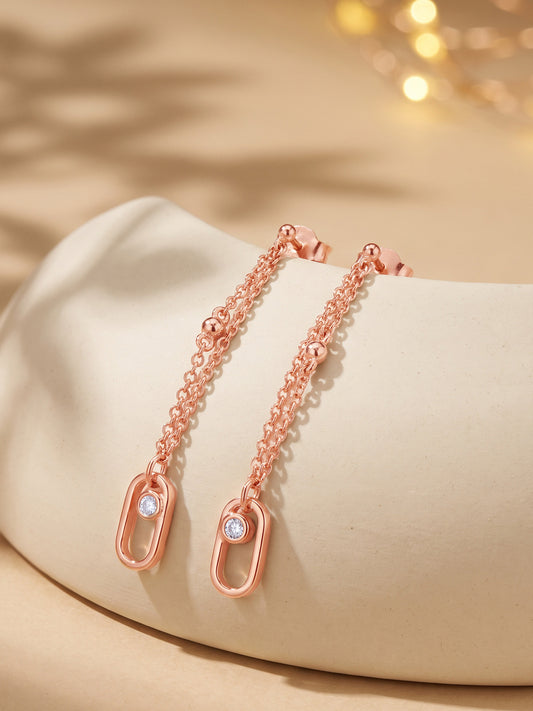 Rose Gold Quadrant Glow Danglers