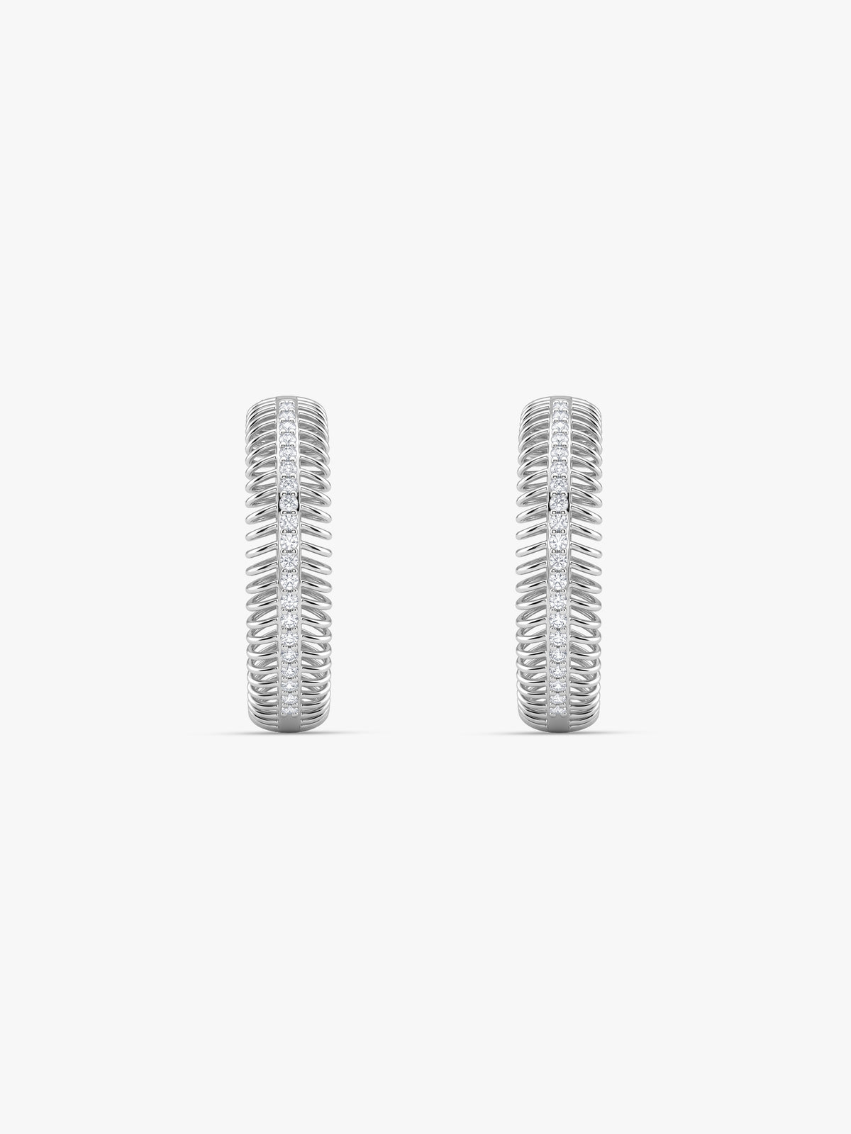 Silver Spine of Light Hoop Earrings