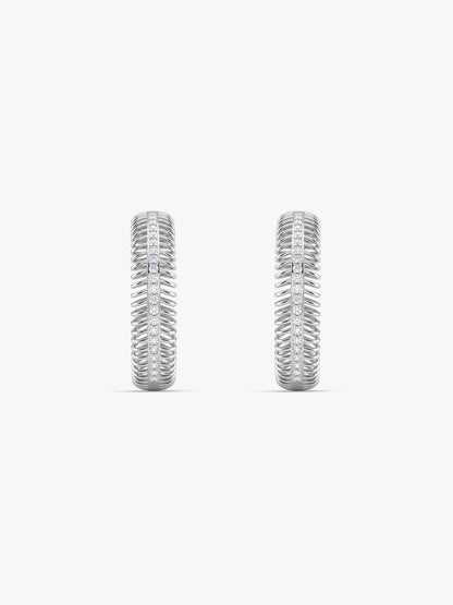 Silver Spine of Light Hoop Earrings