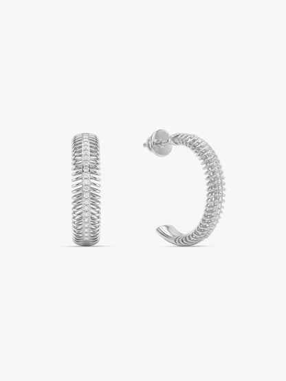 Silver Spine of Light Hoop Earrings