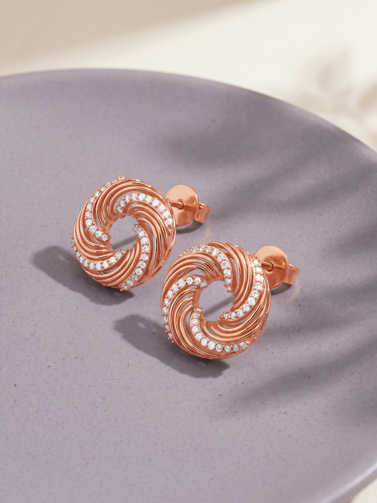 Rose Gold Cirque Glow Studs