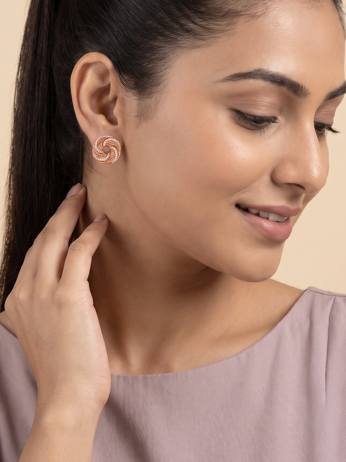 Rose Gold Cirque Glow Studs