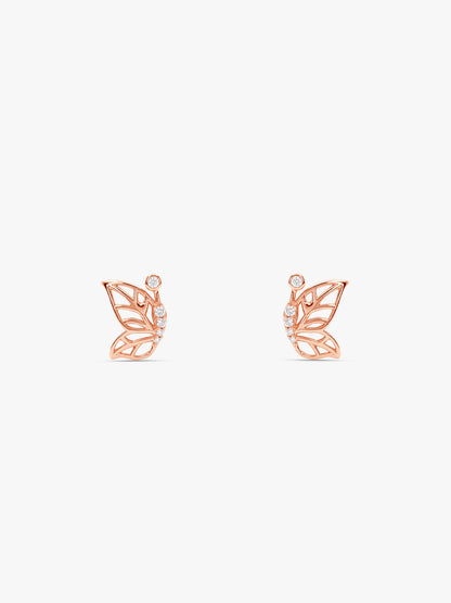 Rose Gold Winged Muse Studs