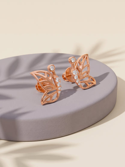 Rose Gold Winged Muse Studs