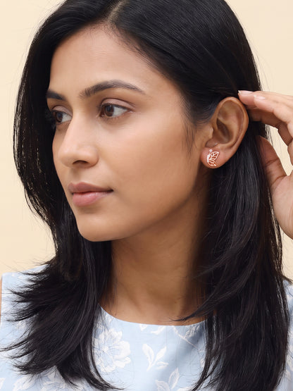 Rose Gold Winged Muse Studs