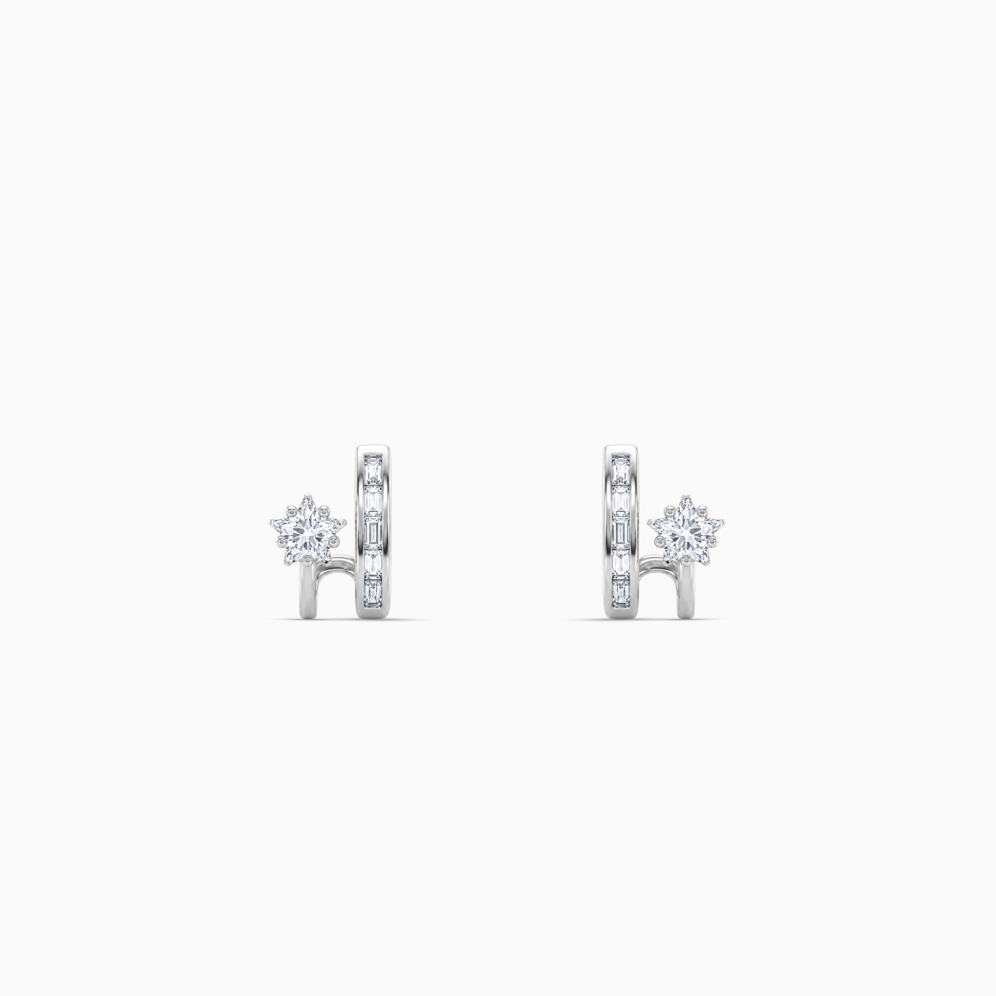 Silver Mirella Parallel Earrings
