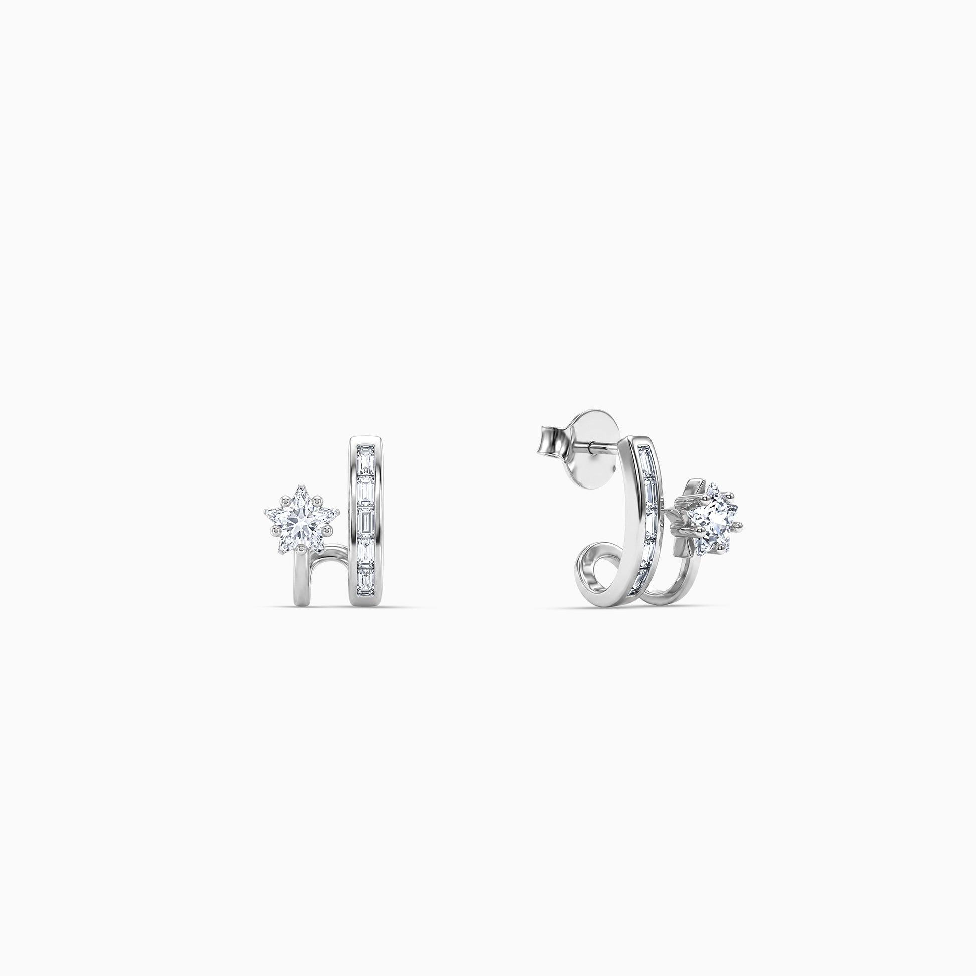 Silver Mirella Parallel Earrings