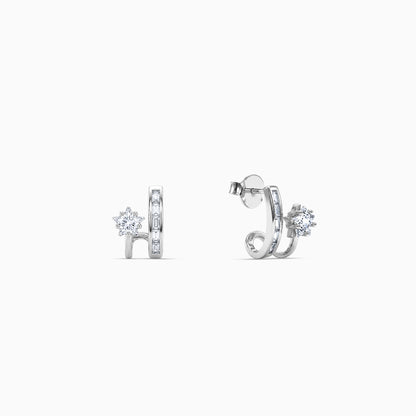Silver Mirella Parallel Earrings