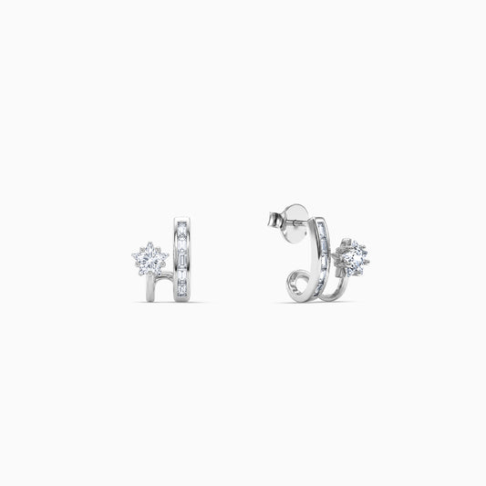 Silver Mirella Parallel Earrings