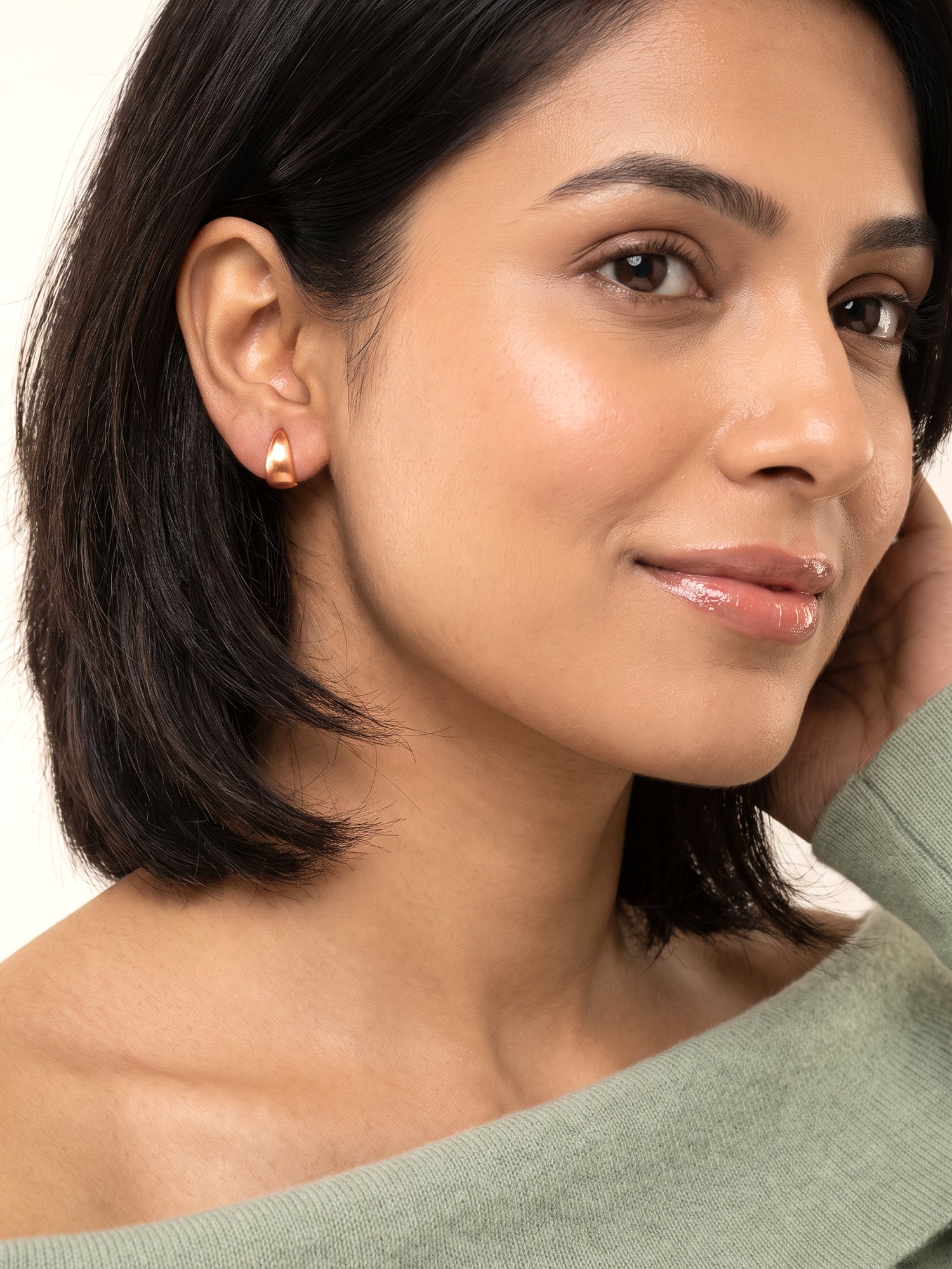 Rose Gold Stylish J Hoops