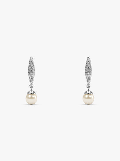 Silver Frost Pearl Earrings
