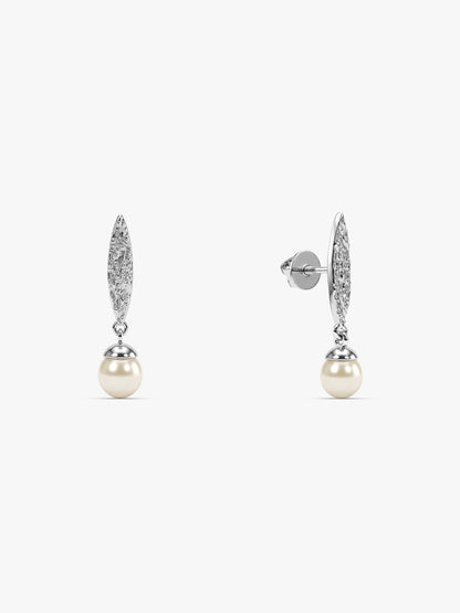 Silver Frost Pearl Earrings