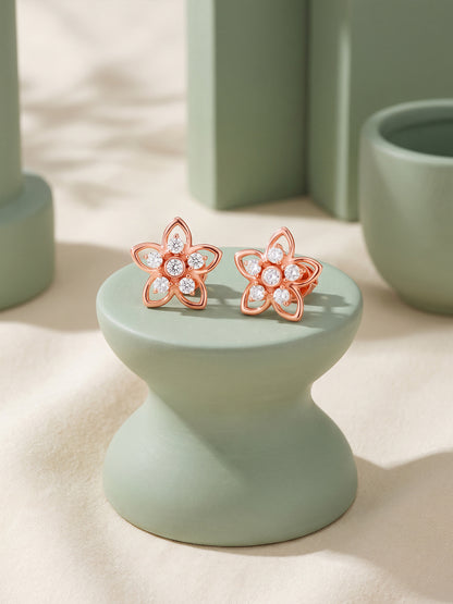 Rose Gold Petal Poetry Studs
