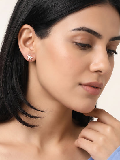 Rose Gold Petal Poetry Studs